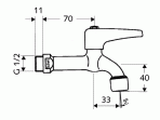 Schell sienas puspagrieziena ventilis 1/2