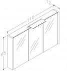 RB SERENA Зеркальный шкафчик для ванной, LED, 110 см, белый 2