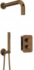 Silia dušas sistēma ar rokas dušu un iebūvi, Brushed Bronze