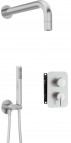 Silia dušas sistēma ar rokas dušu un iebūvi, Brushed Steel