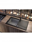 Silia Virtuves jaucējkrāns ar izvelkamu snīpi, Nero/ Brushed Steel 4