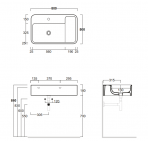 Simas Hop izlietne 800x500 mm, Balta  5
