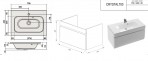 Crystal 700 skapītis ar izlietni 70x45, Balts 2