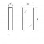 Skapis ar spoguli Rivaka, 396x750x130mm 3