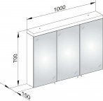 Skapis ar spoguli Royal Reflex.2 100x70 cm, balts 3