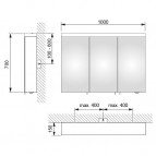 Skapis ar spoguli Royal Reflex.2 100x70 cm, balts 2