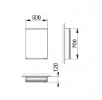 KEUCO Royal Modular 2.0 spoguļskapis 50x70x12 cm , Aluminium silver 2
