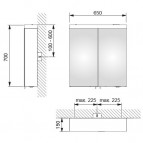 Skapis ar spoguli Royal Reflex.2 65x70 cm, balts 6