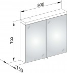 Skapis ar spoguli Royal Reflex.2 80x70 cm, balts 6