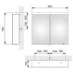 Skapis ar spoguli Royal Reflex.2 80x70 cm, balts 2