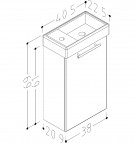 RB QUADRO Тумба с раковиной 40 см 2