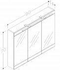 SERENA Retro Зеркальный шкафчик для ванной 90 см со светодиодной подсв 2