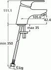 Slimline II izlietnes jaucējkrāns 2