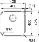 Smart SRX 110-40 virtuves izlietne, 428x428 mm, Manuāla vadība 3