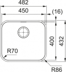Smart SRX 110-45 virtuves izlietne, 482x432 mm, Manuāla vadība 2