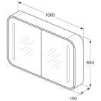 Зеркальный шкаф Dea 100 cm 2