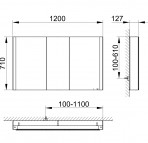Somaris spoguļskapis 120x71x12 cm + LED, White Matt 9