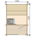 Somu sauna Harvia SO2200 izmērs 2000 x 3000 cm  2
