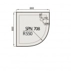 SPN P 708 akmens masas dušas paliktnis, 80x80 cm, R550, panelis 2