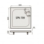 SPN P 709 K душевой поддон,панель,ножки. 80х80 см. 2