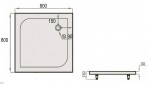 Dušas paliktnis SPN P709 800x800 mm akmens masas ar paneli, Balts 3