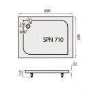 SPN P 710 K душевой поддон, 80х100 см,с панелью и ножками.Белый 2