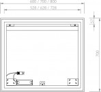 Spogulis ar LED apgaismojumu Oblong 600x700 2