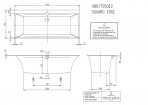 SQUARO EDGE 12 Ванна 170x75 см с сифоном и ножками, белый Quaryl® 7