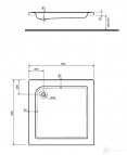 Standard plus dušas paliktnis 90x90 cm 2