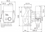 Sūknis Wilo Yonos Pico 25/1-8 130mm DN25 4-75W230V 4