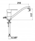 Jika Enyo virtuves izlietnes maisītājs 210 mm, Hroms 2