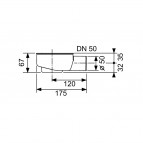 TECEdrainline noteka “flat”, DN 50, sānu noteka  3