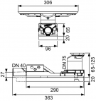 TECEdrainway horizontāla noteka “drain”, DN 40* 2