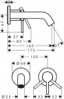 Tecturis S EcoSmart+ izlietnes maisītājs no sienas 165 mm, hroms 2