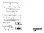 Tērauda vanna CAYONO DUO 170x75 cm, ECF 2