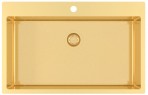Terra tērauda virtuves izlietne 79x50 cm ar noteci, Gold