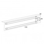 Tiger BOSTON  divzaru dvieļa turētājs, 51x9cm, pulēts 3