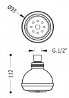 TRES BASIC dušas galva Ø 93mm 2