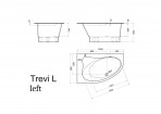 Trevi L akmens masas vanna 150x95x60.5 cm, Balta 5