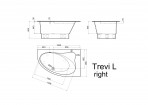 Trevi L akmens masas vanna 150x95x60.5 cm, Balta 6