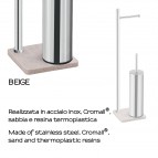 Gedy Trilly tualetes papīra un birstes turētājs, Hroms/Bēšs 4