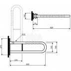 U-formas atbalsta rokturis 60 cm, gluda 2