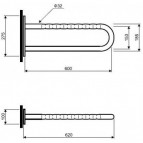 U-formas atbalsta rokturis 60 cm, gluda 2