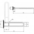 U-formas atbalsta rokturis 85 cm, gluda 2