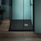 Ultraflat S+ dušas paliktnis 90x90cm+dekoratīvs rāmis, Jet black 5