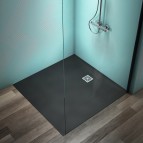 Ultraflat S+ dušas paliktnis 120x120cm+dekoratīvs rāmis, Jet black 5