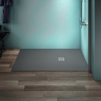 Ultraflat S+ dušas paliktnis 160x100 cm+dekoratīvs rāmis,Concrete grey 4