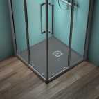 Ultraflat S+ dušas paliktnis 80x80 cm + dekoratīvs rāmis,Concrete grey 5