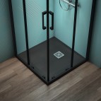 Ultraflat S+ dušas paliktnis 80x80 cm + dekoratīvs rāmis, Jet black 6
