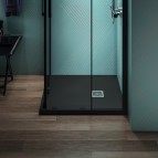 Ultraflat S+ dušas paliktnis 80x80 cm + dekoratīvs rāmis, Jet black 7